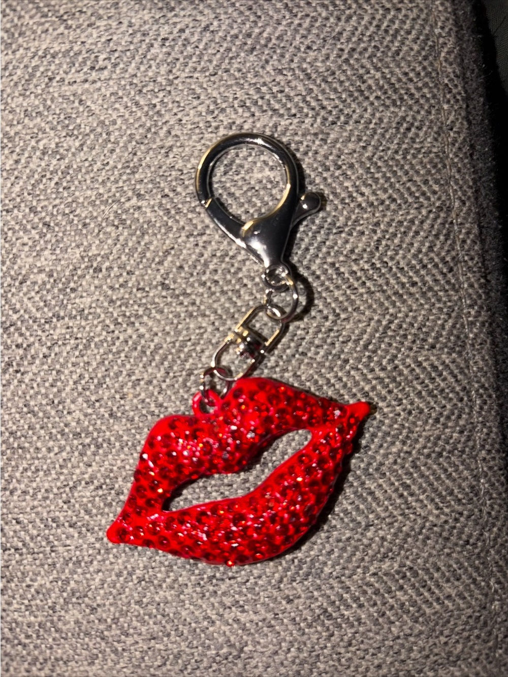 Red Crystal Lips Keychain